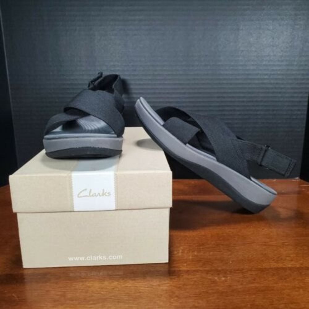 Clarks Womens Arla Kaydin Black Slingback Sandals 8M - See Description